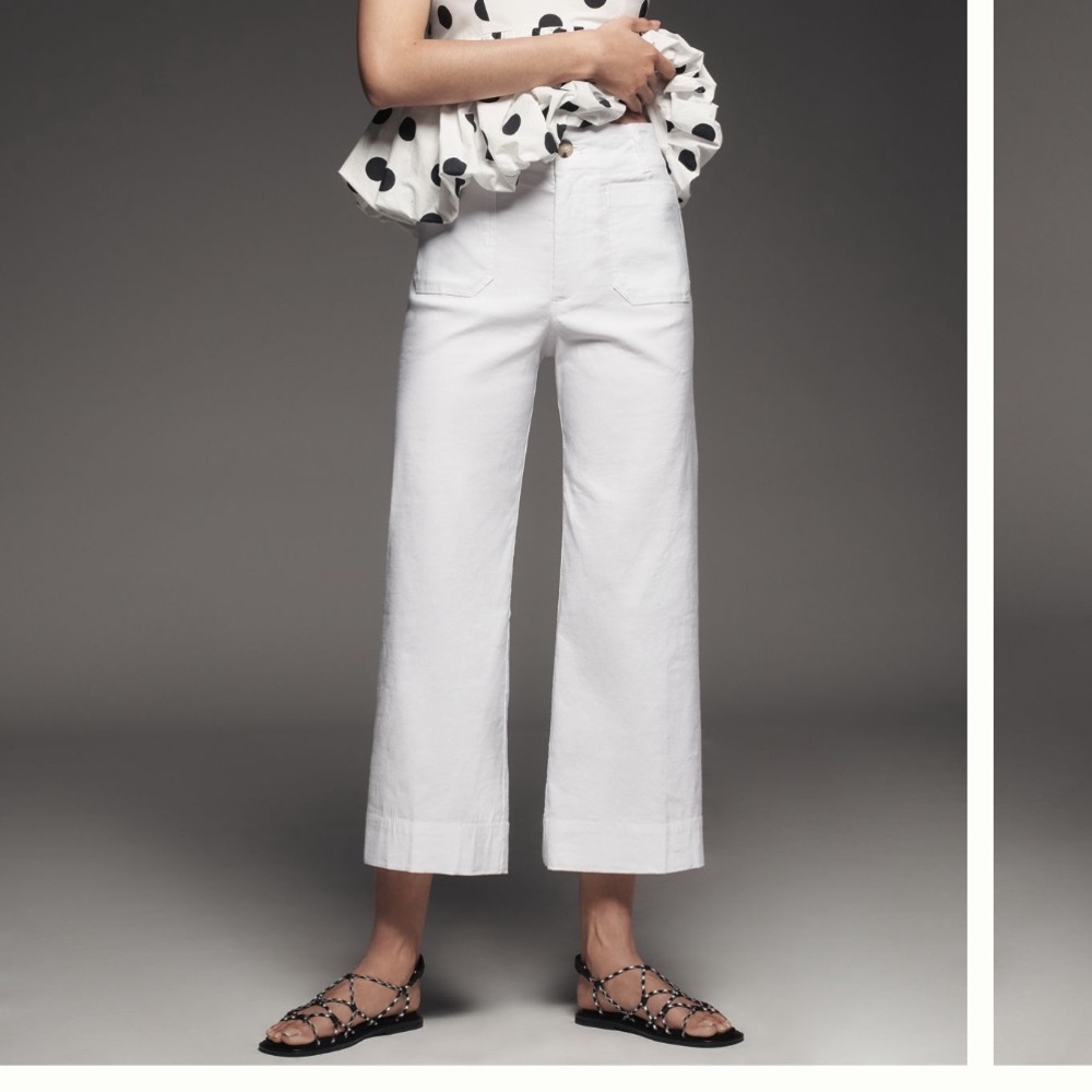 The Colette Cropped Wide-leg Trousers by Maeve